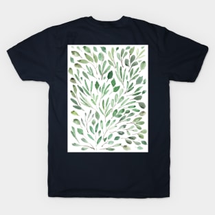 Leaf Pattern Watercolor Illustration T-Shirt